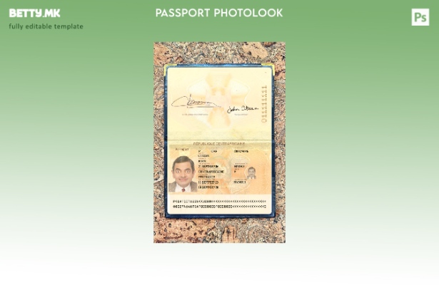 Модерен стилски шаблон за презентација на пасош во Централна Африка со фото изгл